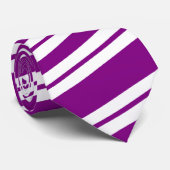 白いおよび紫色の斜めのストライプのなタイ ネクタイ (ロール)