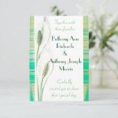 白いおよび緑のオランダカイウユリの結婚式 招待状 (スタンド正面)