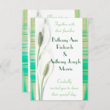 白いおよび緑のオランダカイウユリの結婚式