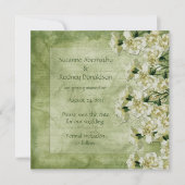 白いおよび緑のカーネーションは日付を救います セーブザデート (正面)