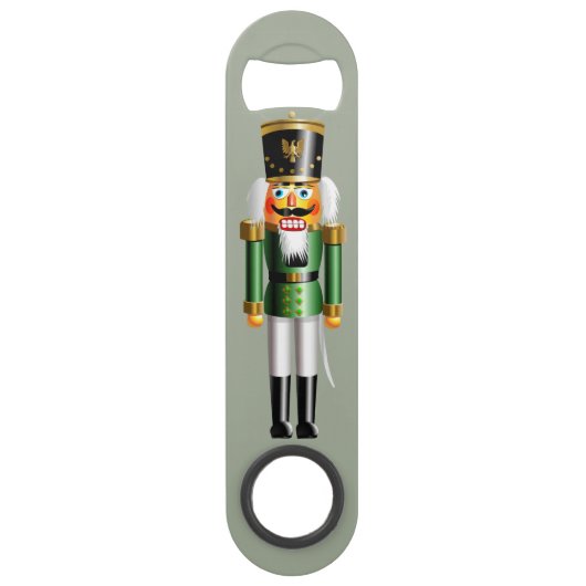 白いおよび緑のユニフォームのくるみ割りの兵士 スピード栓抜き (裏面)