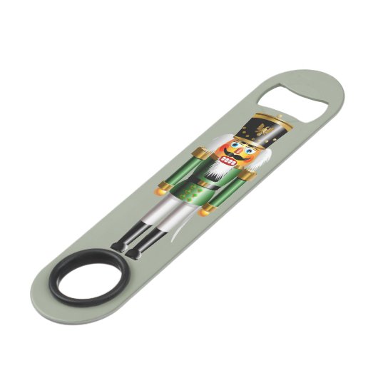 白いおよび緑のユニフォームのくるみ割りの兵士 スピード栓抜き (裏面アングル)