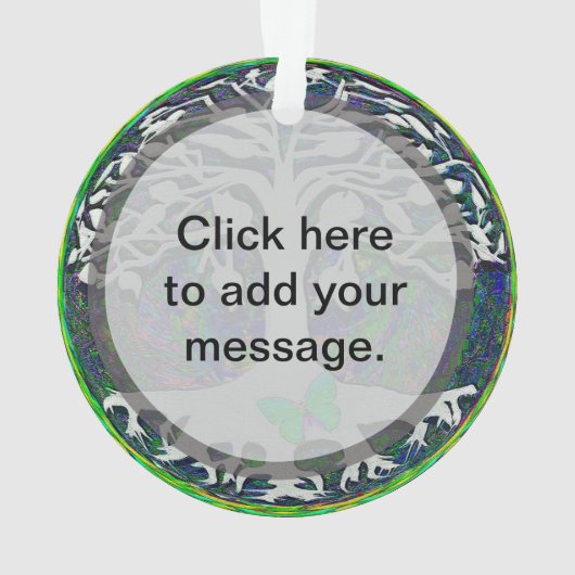 白いおよび緑色の生命の樹 オーナメント (裏面)
