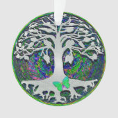 白いおよび緑色の生命の樹 オーナメント (正面)