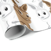 白いおよび茶色のウサギ ラッピングペーパー (ロールコーナー)