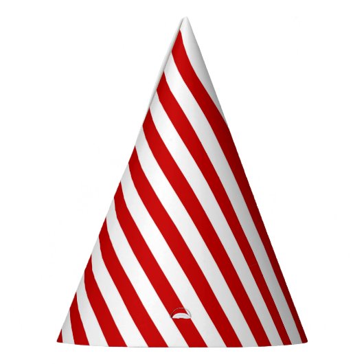 白いおよび赤のストライブ柄が付いているパーティーの帽子 パーティーハット (左)