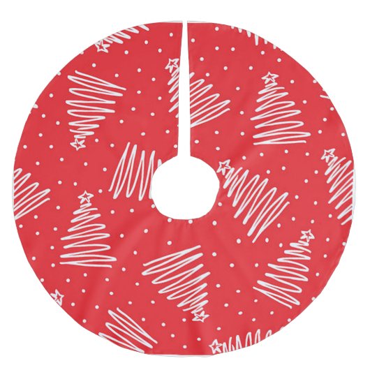 白いお洒落クリスマスツリー ブラッシュドポリエステルツリースカート (正面)