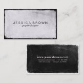 白いお洒落黒板ヴィンテージ名刺 名刺 (正面/裏面)