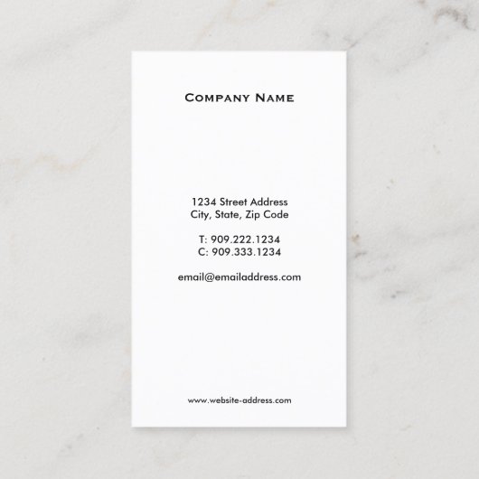 白いかかとの靴のロゴの名刺 名刺 (裏面)