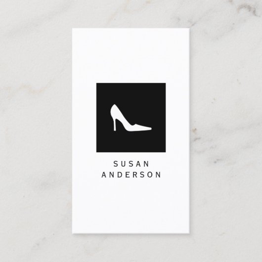 白いかかとの靴のロゴの名刺 名刺 (正面)