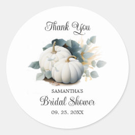 白いかぼちゃとユーカリの感謝 ラウンドシール