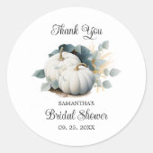 白いかぼちゃとユーカリの感謝 ラウンドシール (正面)