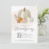 白いかぼちゃと秋の花、フレンドギビング 招待状 (スタンド正面)