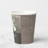 白いかぼちゃと素朴な農村の麻布の秋 紙コップ (左)