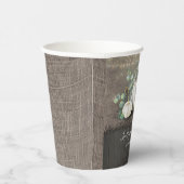 白いかぼちゃと素朴な農村の麻布の秋 紙コップ (右)