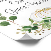 白いかぼちゃのグリーン ぜひゲストとしてサインしてください ポスター (角)