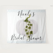 白いかぼちゃのストーリーブックチックな秋のウェディングタペストリー タペストリー (正面(横))