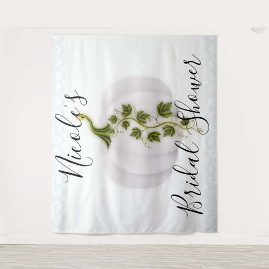 白いかぼちゃのストーリーブックチックな秋のウェディングタペストリー タペストリー (正面)