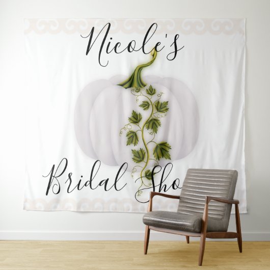 白いかぼちゃのストーリーブック シックな秋のウェディングタペストリー タペストリー (インサイチュ(横))