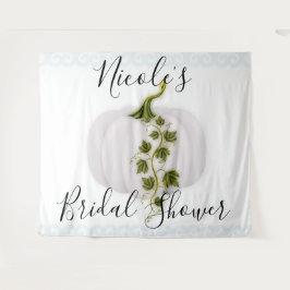 白いかぼちゃのストーリーブック チックな秋のウェディングタペストリー タペストリー