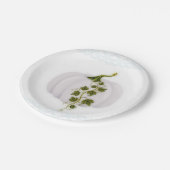 白いかぼちゃのストーリーブック ブルー 秋のウェディングパーティー ペーパープレート (アングル)