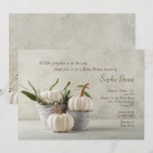 白いかぼちゃの不揃いなポット 招待状 (正面/裏面)