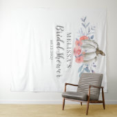 白いかぼちゃ ライラック フラワーブライダルシャワー タペストリー (インサイチュ(横))