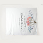 白いかぼちゃ ライラック フラワーブライダルシャワー タペストリー (正面(横))