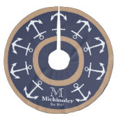 白いかりと茶色のロープ航海のファミリ名 ブラッシュドポリエステルツリースカート (正面)