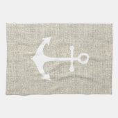 白いかりの素朴なグレーフェイクのラップのテクスチャ キッチンタオル (横)