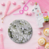 白いかわいらしあじさい接写の写真 ペーパープレート (パーティー)