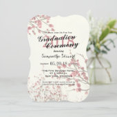 白いかわいらしさくらんぼの花のエレガント木々 招待状 (スタンド正面)