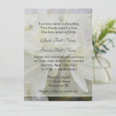 白いかわいらしツツジの花クリスチャンの結婚花 招待状 (スタンド正面)