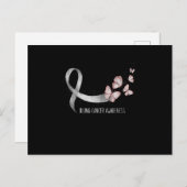 白いかわいらしリボンは肺がん認識度を支える。 インビテーションポストカード (正面/裏面)