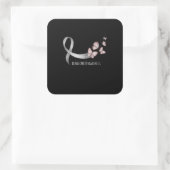 白いかわいらしリボンは肺がん認識度を支える。 スクエアシール (バッグ)