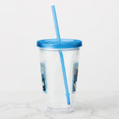 白いかわいらし母白鳥と湖のベビー アクリルタンブラー (左)