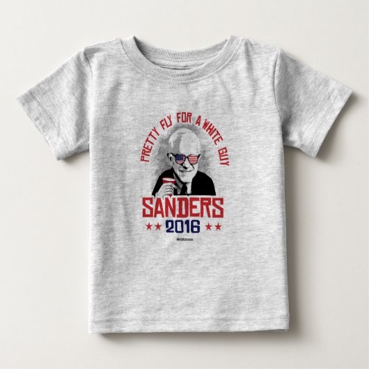 白いかわいらし男に飛ぶ ベビーTシャツ (正面)