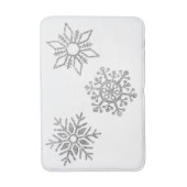 白いきらきら光る上の冬の銀の雪片 バスマット (正面縦)