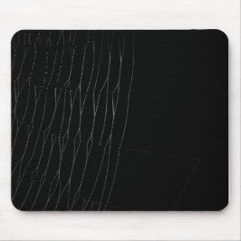 白いくもの巣と黒い背景 マウスパッド