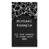白いくもの巣テクスチャ+あなたのbachgr.&アイディア マグネット名刺 (正面縦)