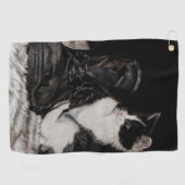 白いけな猫 ゴルフタオル (横)