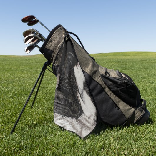 白いけな猫 ゴルフタオル (グリーン)