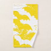 白いこうもりが黄色のフライト バスタオルセット (ハンドタオル)