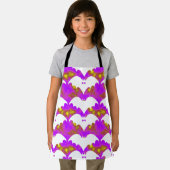 白いこうもりと弓ピンクイエロー エプロン (インサイチュ)