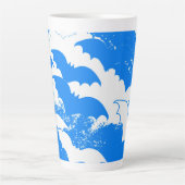 白いこうもりのフライト（青） カフェラテマグ (正面)