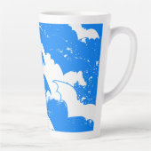 白いこうもりのフライト（青） カフェラテマグ (右)