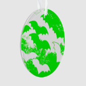 白いこうもりの航空緑 オーナメント (正面)