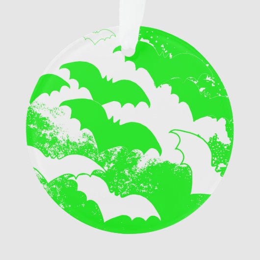 白いこうもりの航空緑 オーナメント (正面)