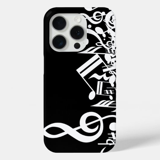 白いごちゃ混ぜミュージカルノート(黒) Case-Mate iPhoneケース (裏面)