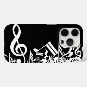 白いごちゃ混ぜミュージカルノート(黒) Case-Mate iPhoneケース (裏面 (横))